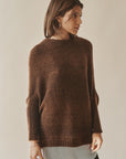 Espresso Mohair Knit Slouch Sweater