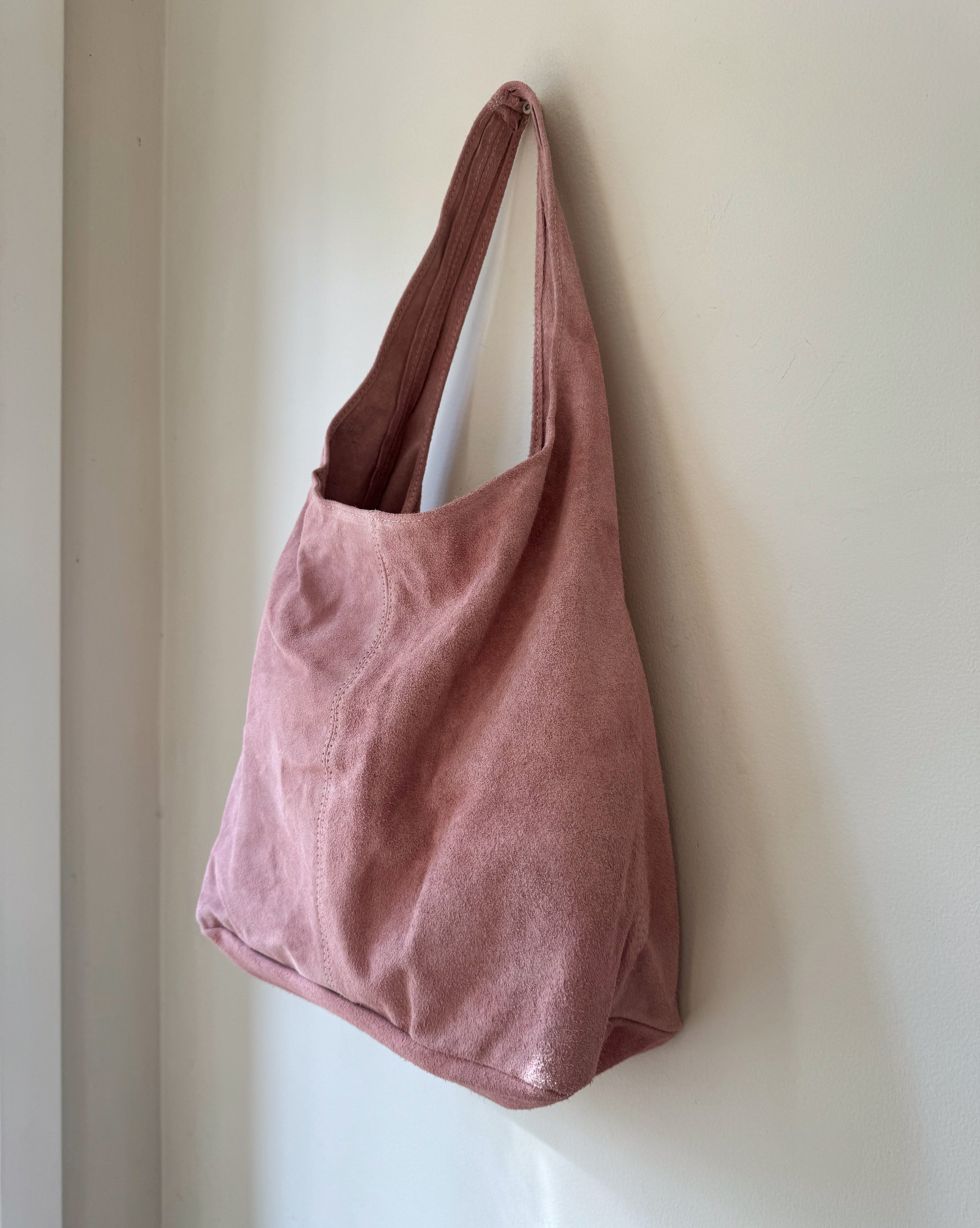 Suede Shoulder Bag in Dusty Rose - Hey Jude