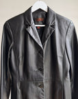 Ink Tailored Black Leather Coat