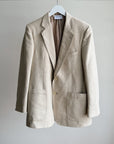 Parchment Woven Silk + Wool Blazer - Hey Jude