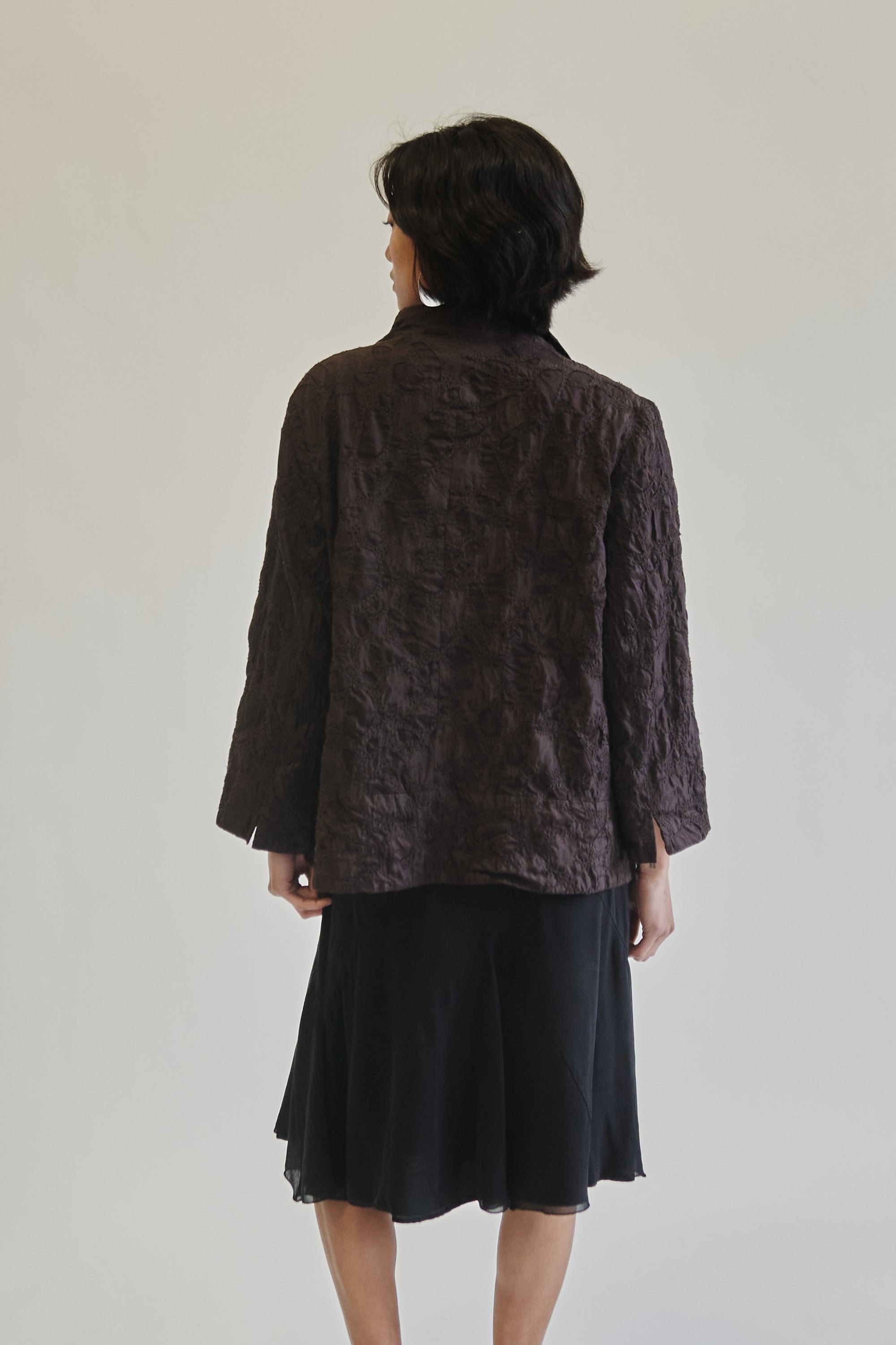 Inky Silk Knee Length Flutter Skirt - Hey Jude