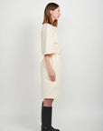 Ashley Rowe | Baggy Cotton Denim Jorts in Cream