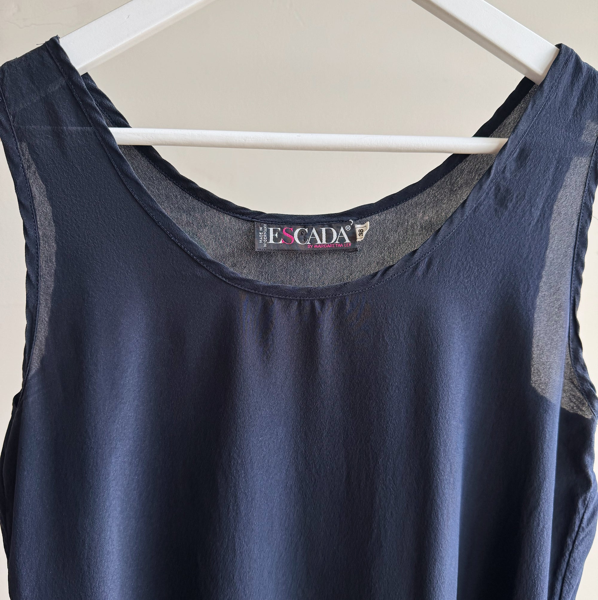 Escada Dark Navy Flowy Silk Tank - Hey Jude