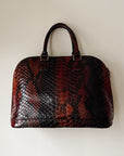 Burgundy Snakeskin Embossed Handbag - Hey Jude