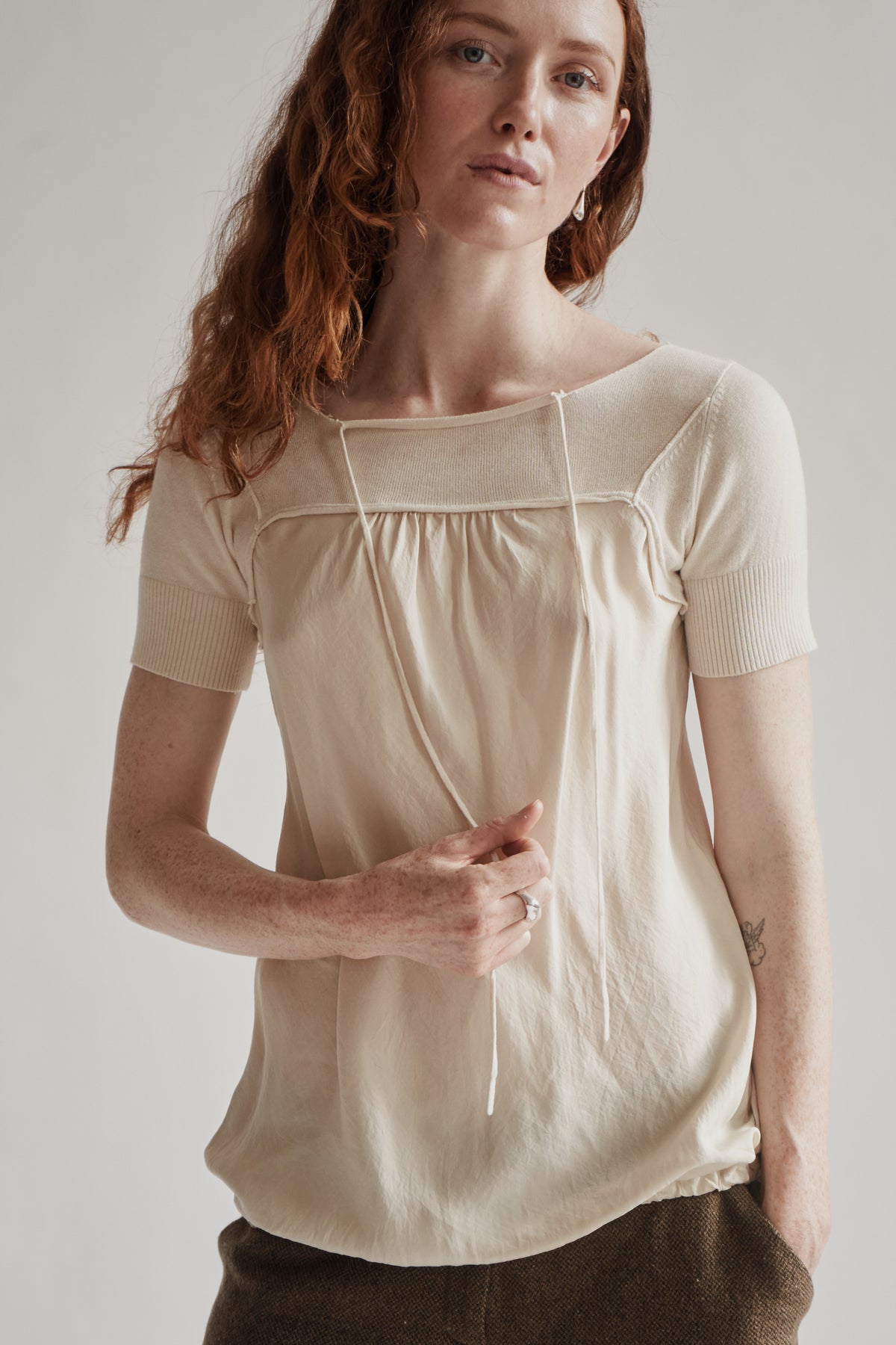 Eggshell Silk Deconstructed Top - Hey Jude