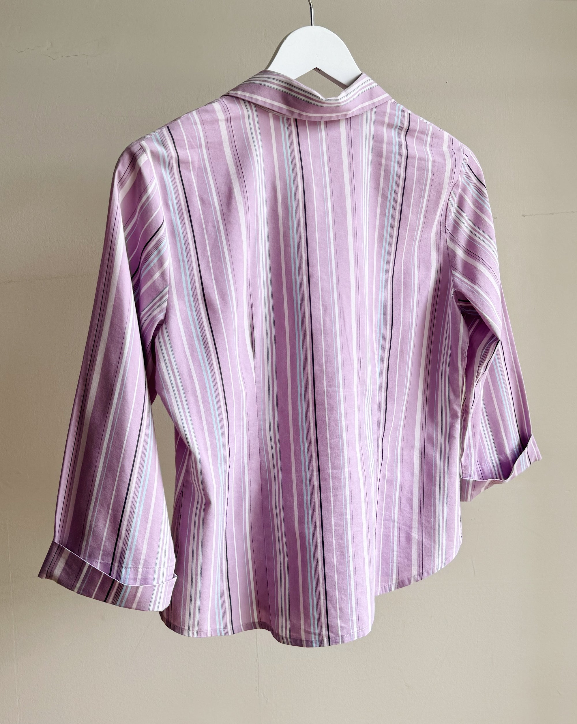 Lilac Striped Cotton Button Up - Hey Jude