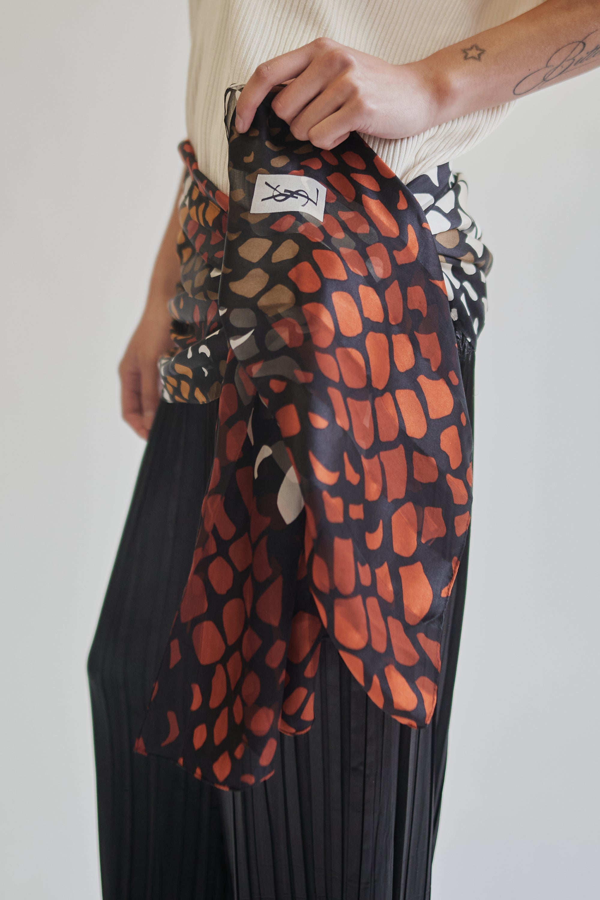Abstract Vintage YSL Silk Scarf