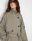 Cubic | Cotton Oversized Mid-Length Trench in Dark Sea Green