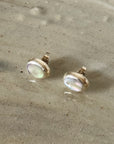 Opal Oval Sterling Silver Stud Earrings - Hey Jude