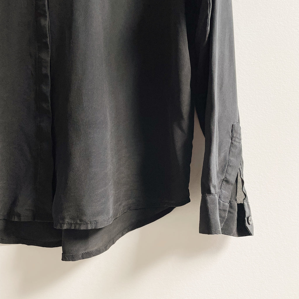 Ink Silk Long Sleeve Blouse