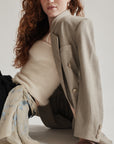 Stone Wool + Silk Double Breasted Blazer