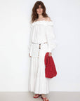 CUBIC - 3D Ruffle Collar Long Sleeve Cotton Blouse: White / UN - Hey Jude