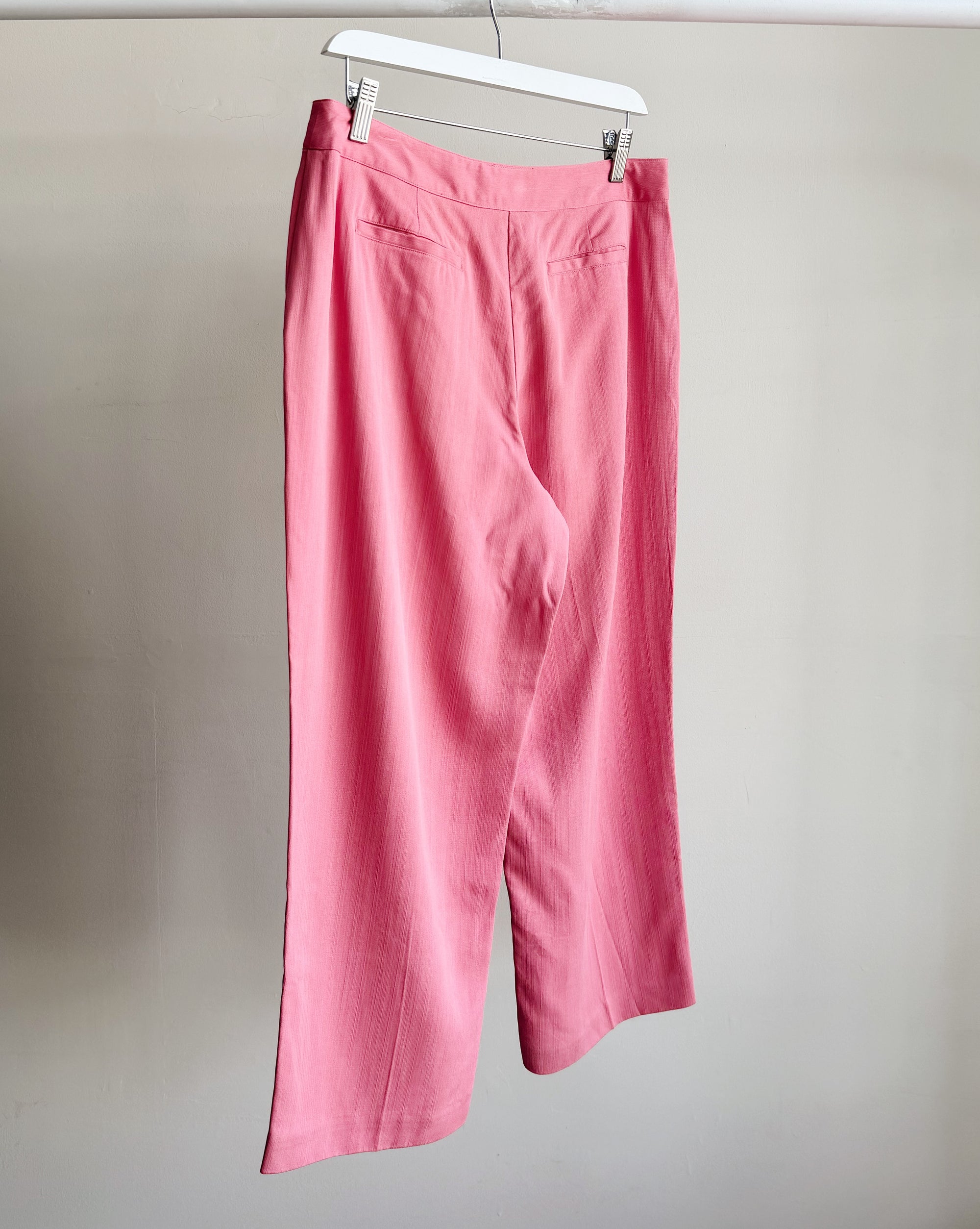 Petal Pink Silk Capri Pants