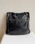 Coach Black Crackle Slim Convertible  Bag