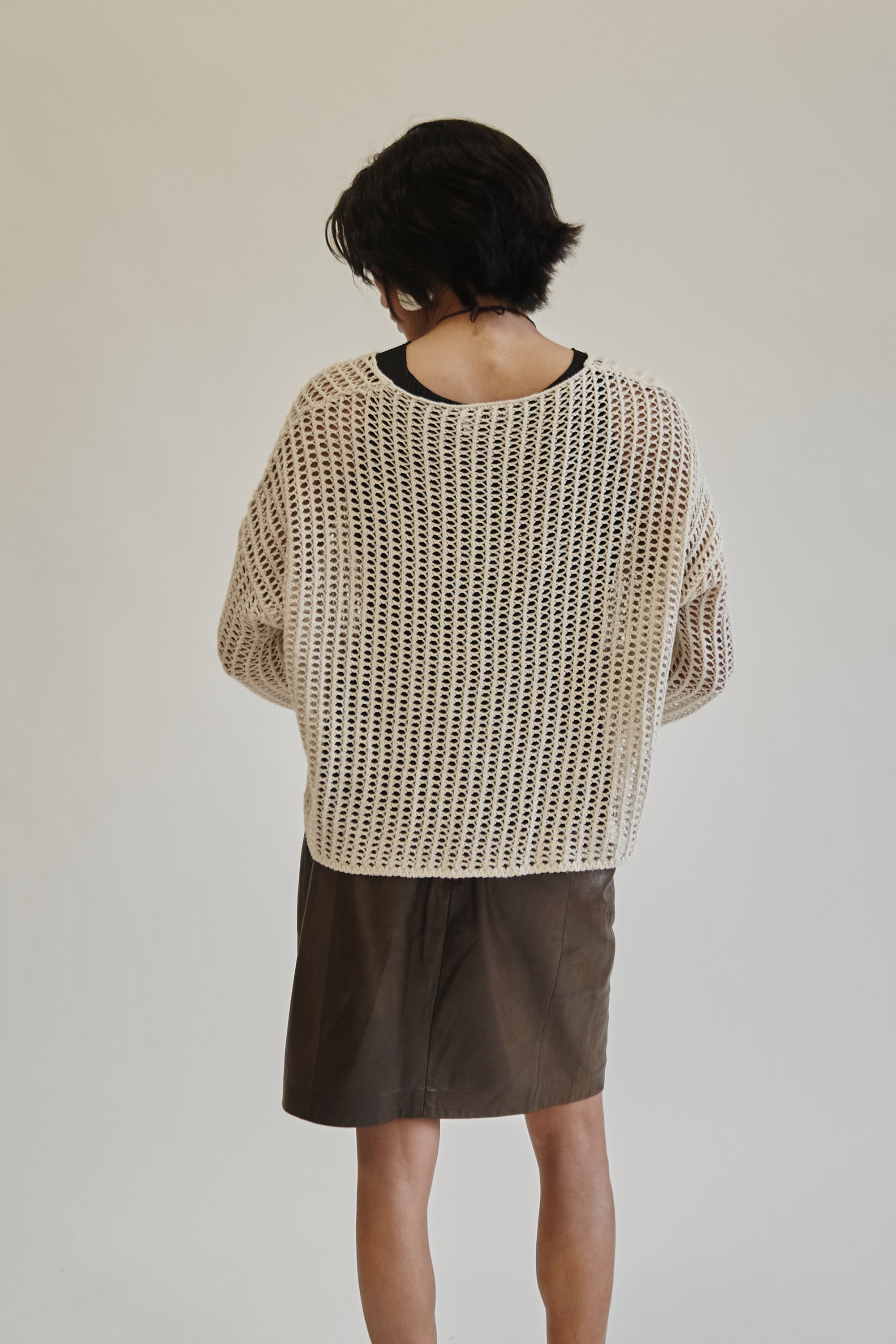Cream Cotton Loose Knit Pullover - Hey Jude