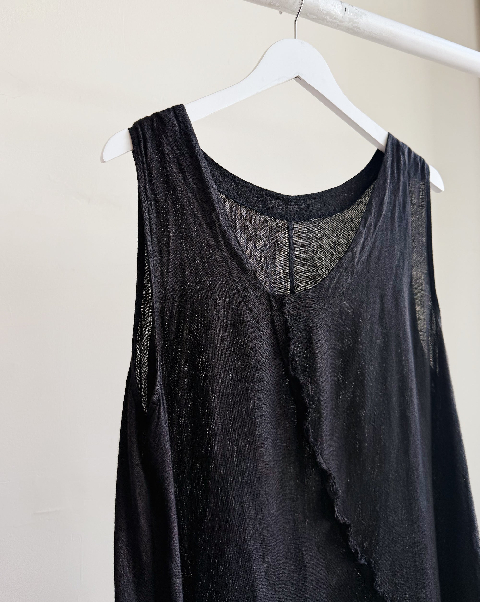 Black Linen Cloud Dress