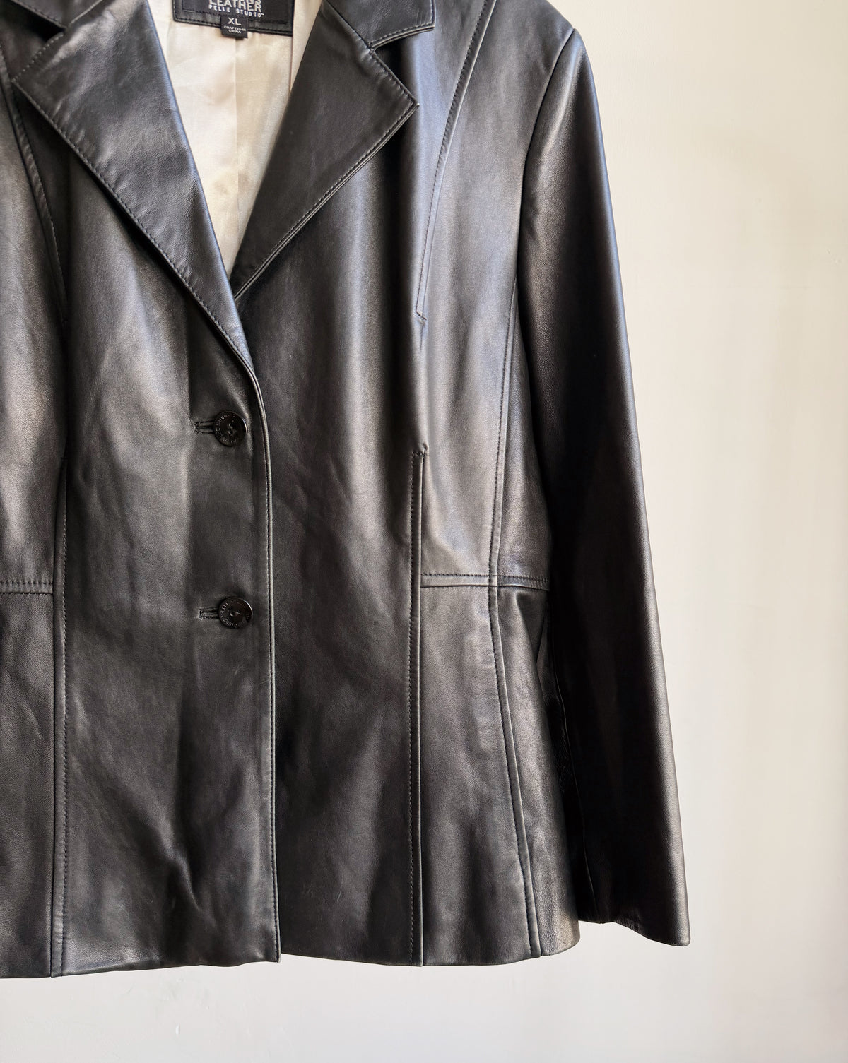 Ink Leather Blazer Style Jacket