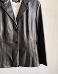 Ink Leather Blazer Style Jacket