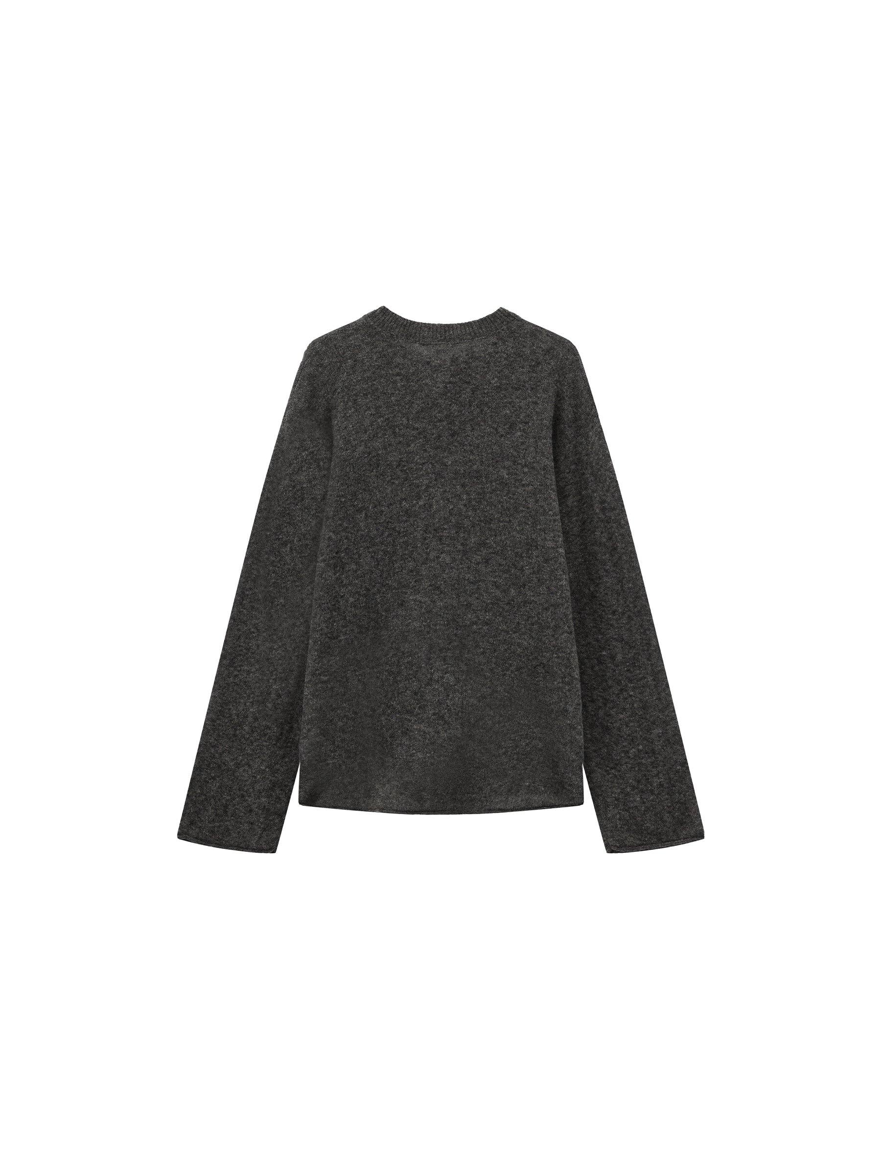 Cubic | Wool Relaxed Long Sleeve Henley in Smoke