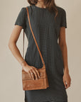 Whiskey Minimal Leather Crossbody Bag