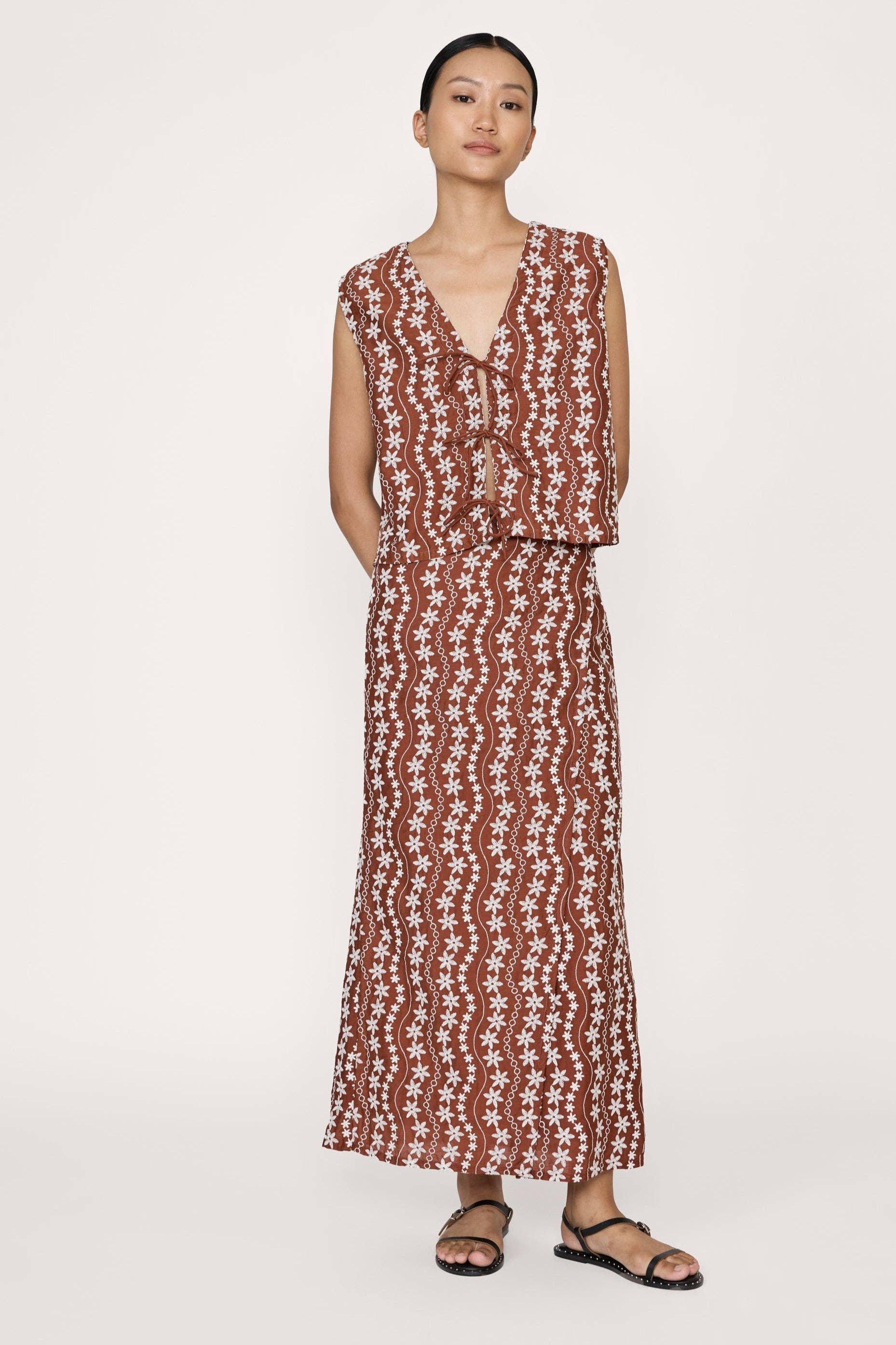 LAUDE the Label | Clay Floral Wrap Skirt