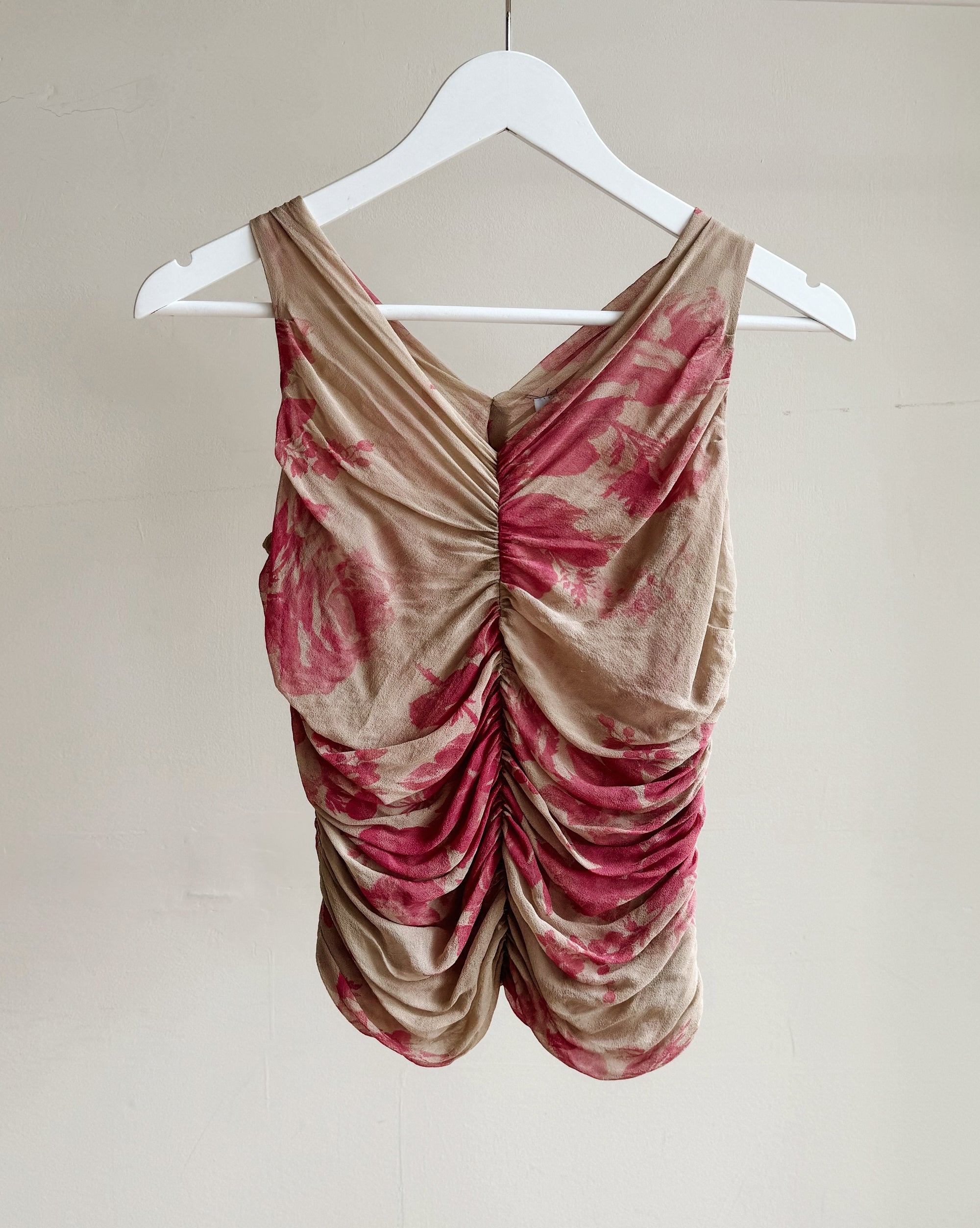 Rose Silk Ruched Top - Hey Jude