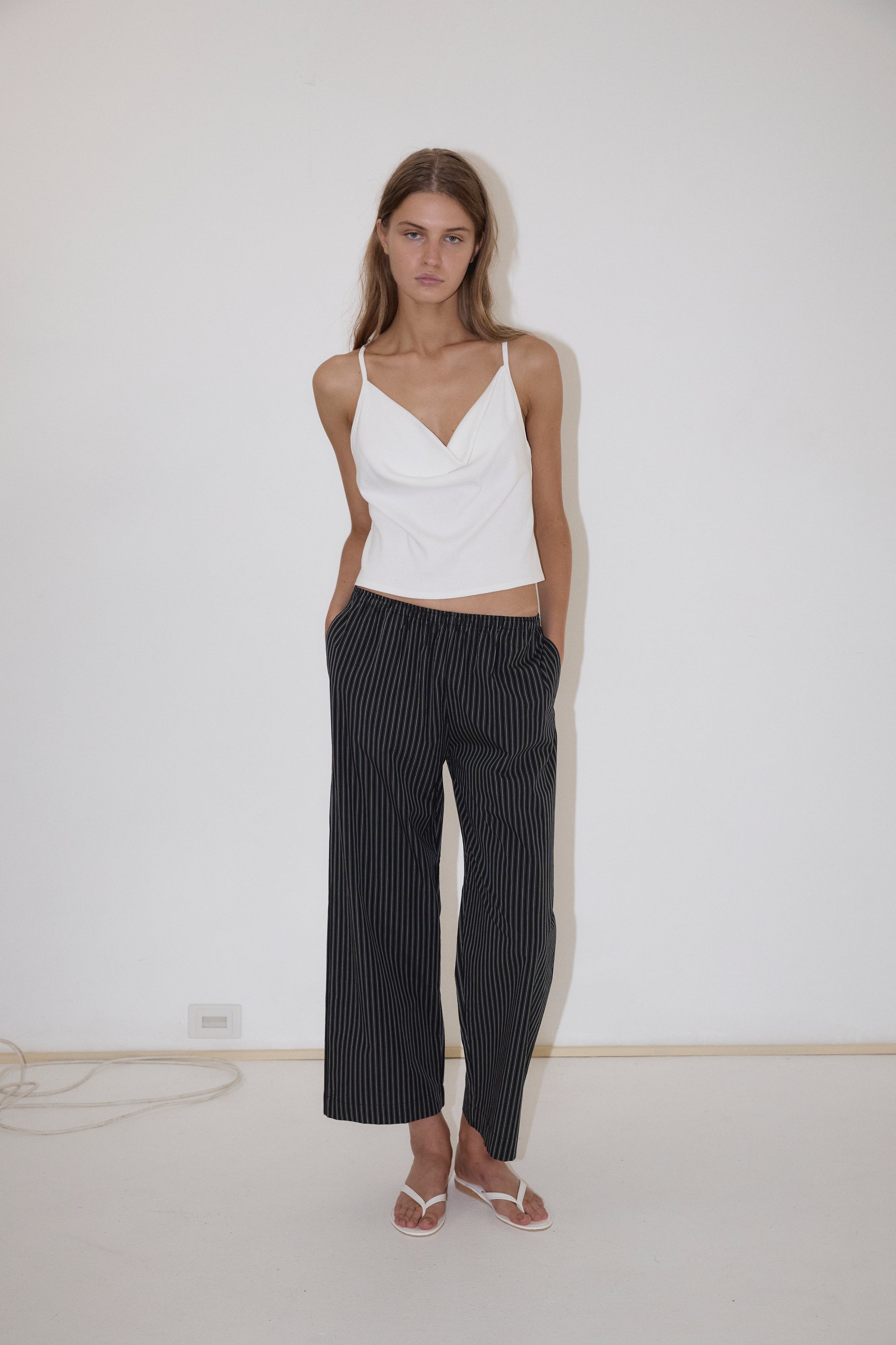 Deiji Studios | Ease Trouser in Mono Stripe - Hey Jude