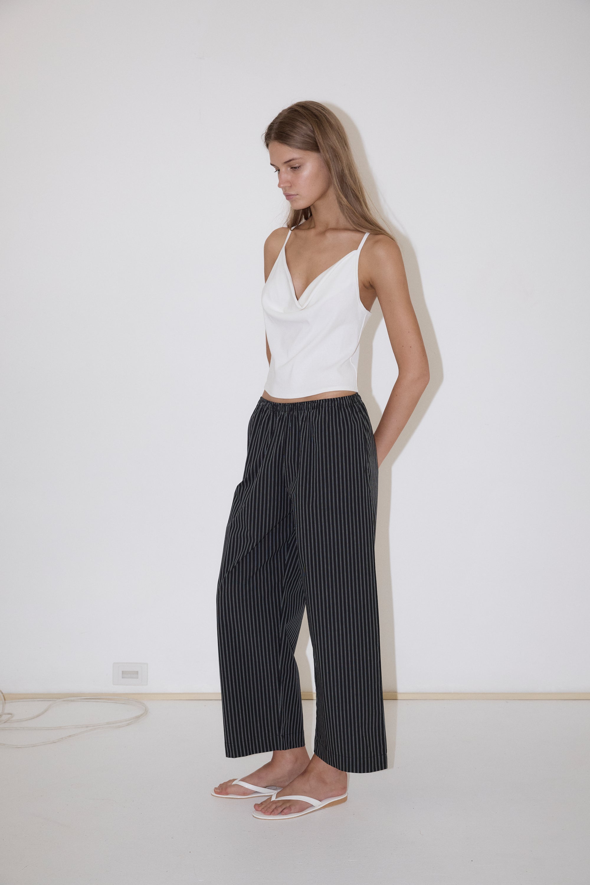 Deiji Studios | Ease Trouser in Mono Stripe - Hey Jude