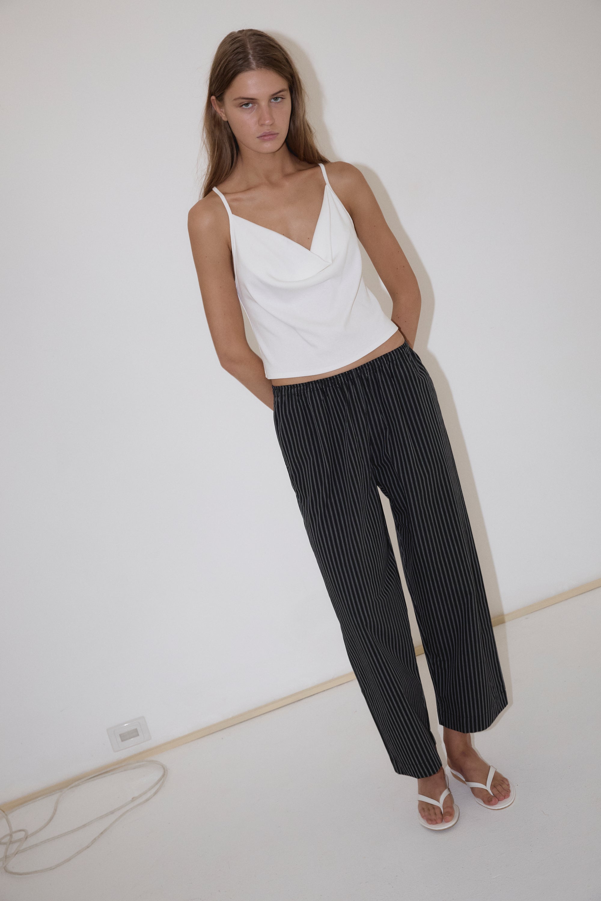 Deiji Studios | Ease Trouser in Mono Stripe - Hey Jude