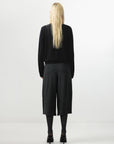 CUBIC | Ribbed Wool Knit Culottes in Dark Gray