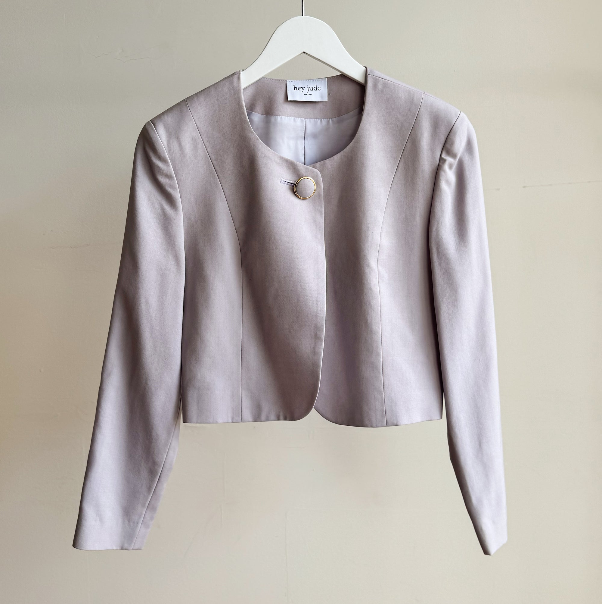 Lilac Single Button Cropped Jacket - Hey Jude
