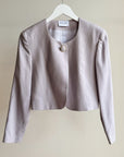 Lilac Single Button Cropped Jacket - Hey Jude