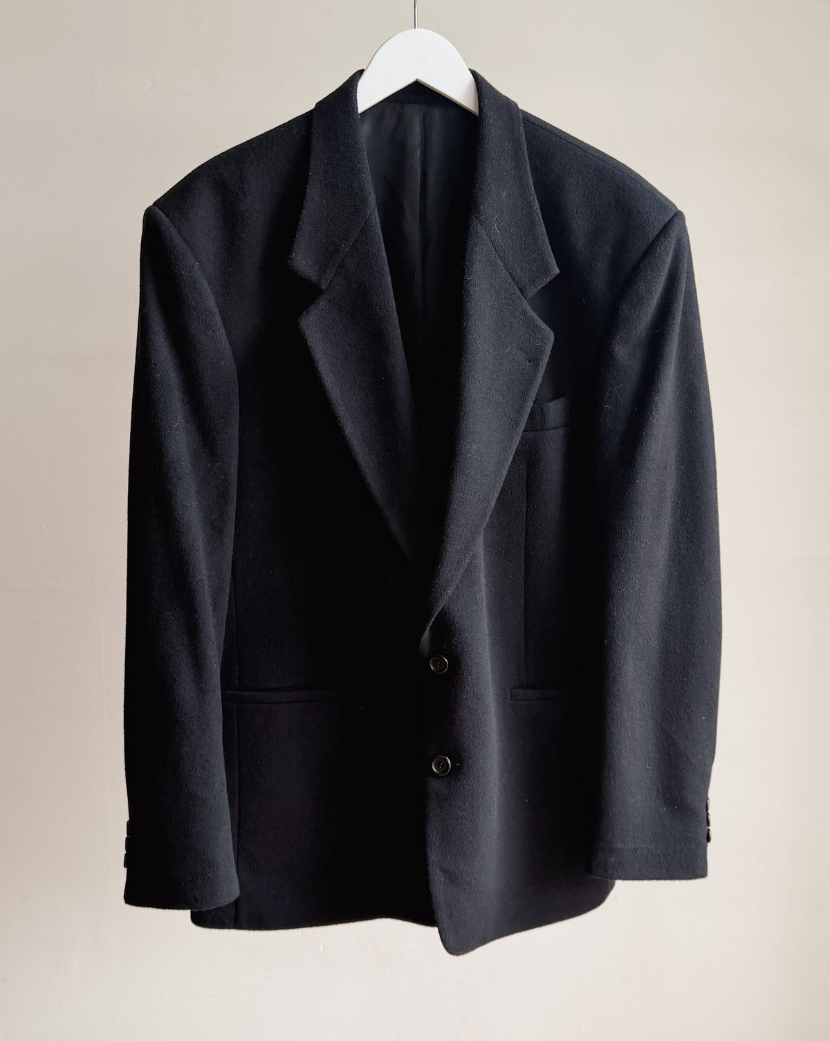 Black Cashmere Wool Blazer Jacket - Hey Jude