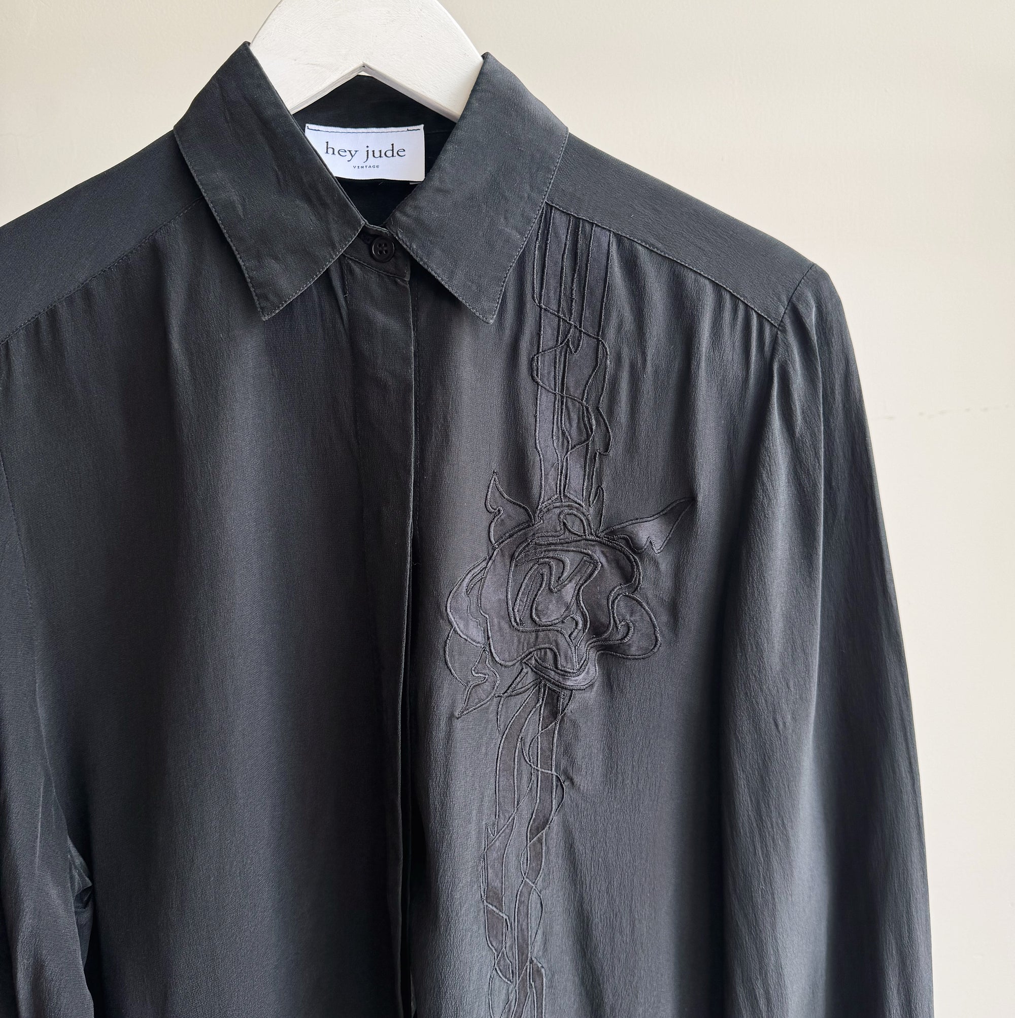 Onyx Brushed Silk Blouse