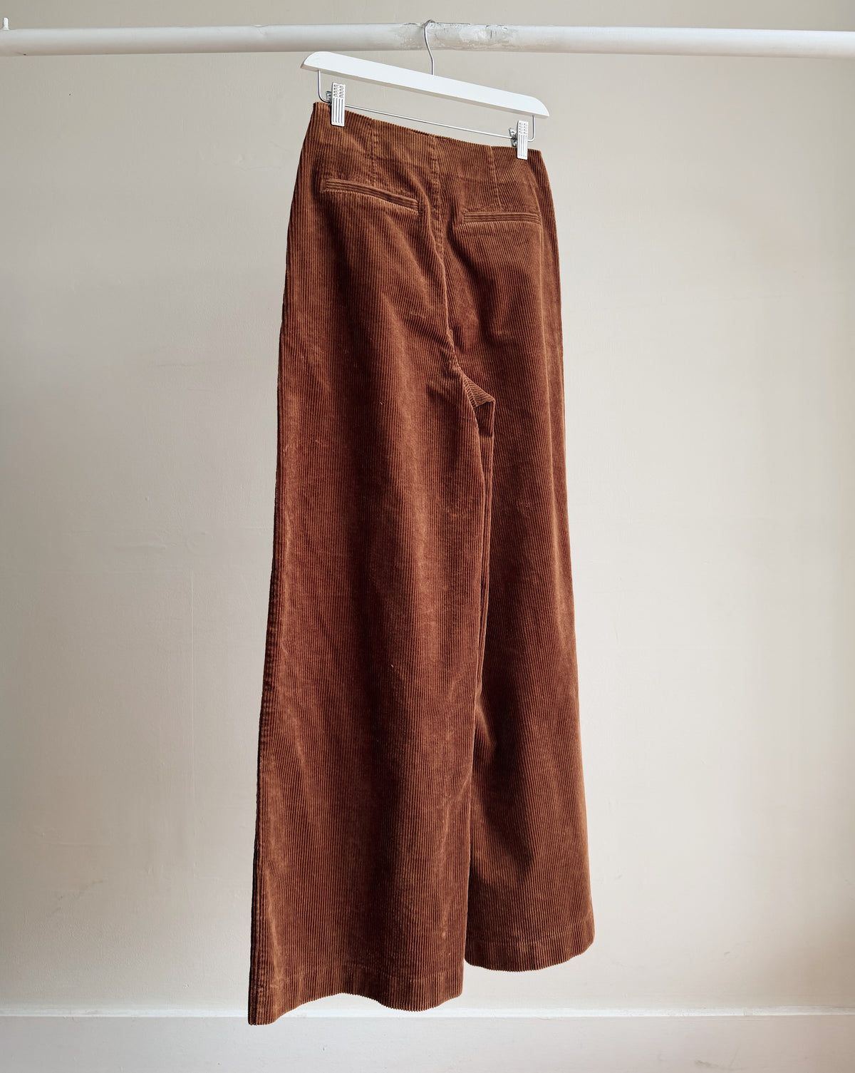Rust Wide Leg Cotton Corduroy Trousers - Hey Jude