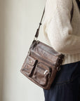 Roots Dark Brown Multi-Pocket Utility Bag