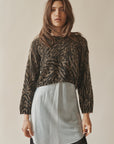 Mohair Animal Print Cropped Sweater