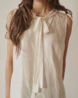 Ivory Silk Tie Blouse