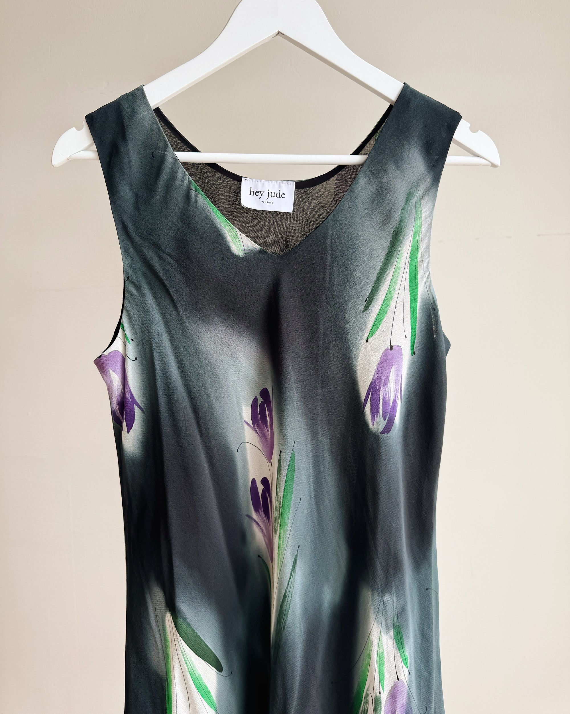 Tulip Print Silk Dress