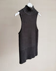 Washed Black Knit Sleeveless Turtleneck - Hey Jude