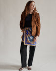 Mixed Blue Baroque Silk Scarf