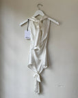 hijulez | Silk Draped Halter Top in Ivory