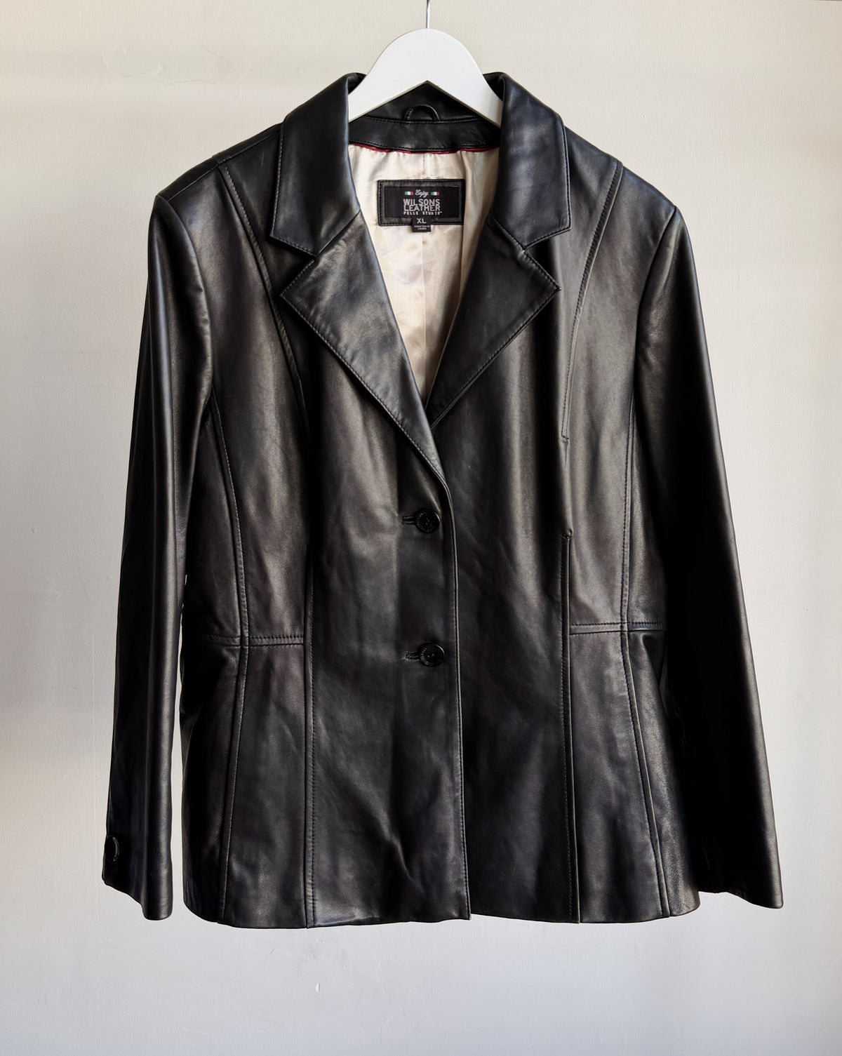 Ink Leather Blazer Style Jacket