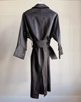 Black Textured Trench Coat
