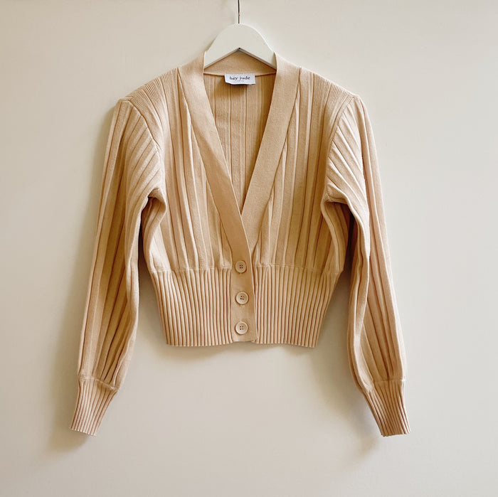 Butter Pleated Cropped Cardigan