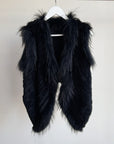 Black Fur Textured Vest