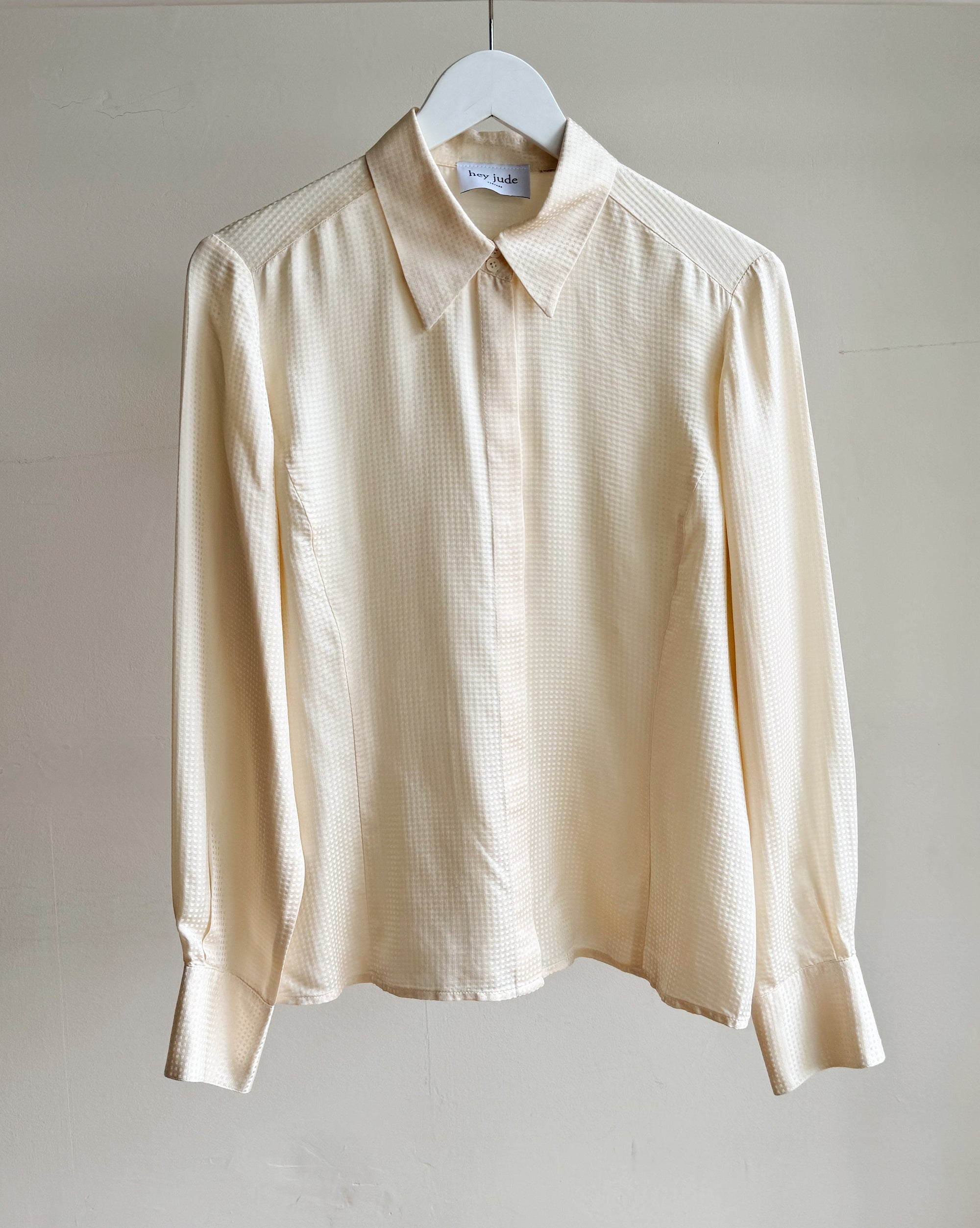 Cream Silk Texture Blouse - Hey Jude