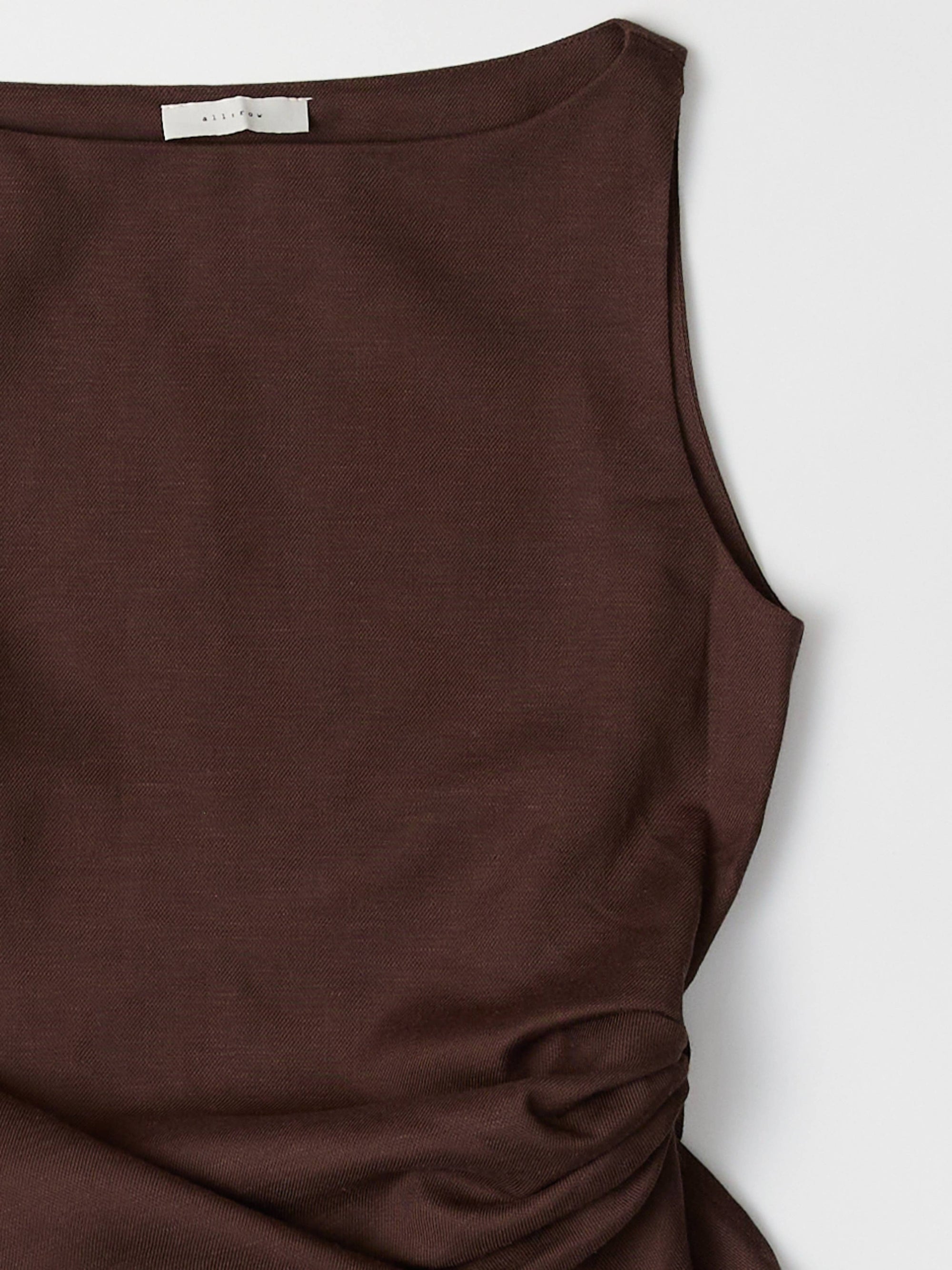 All Row | Asymmetric Draped Linen Top