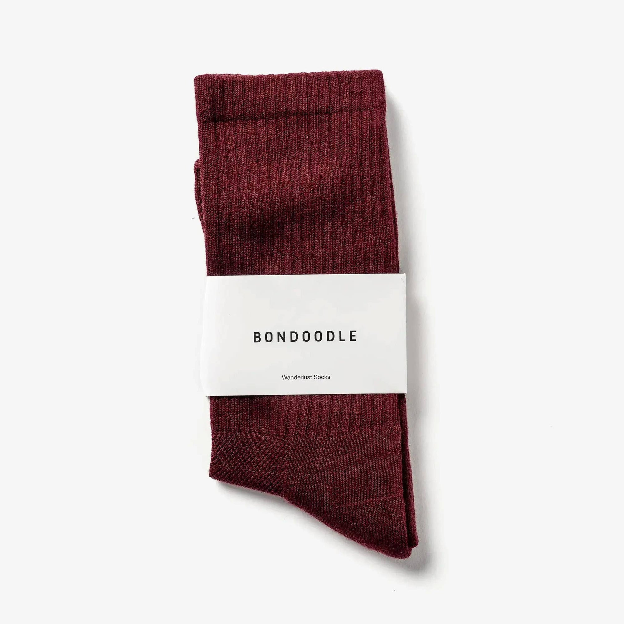Bondoodle - Ribbed Sport Gym Crew Socks in Port Red - Hey Jude
