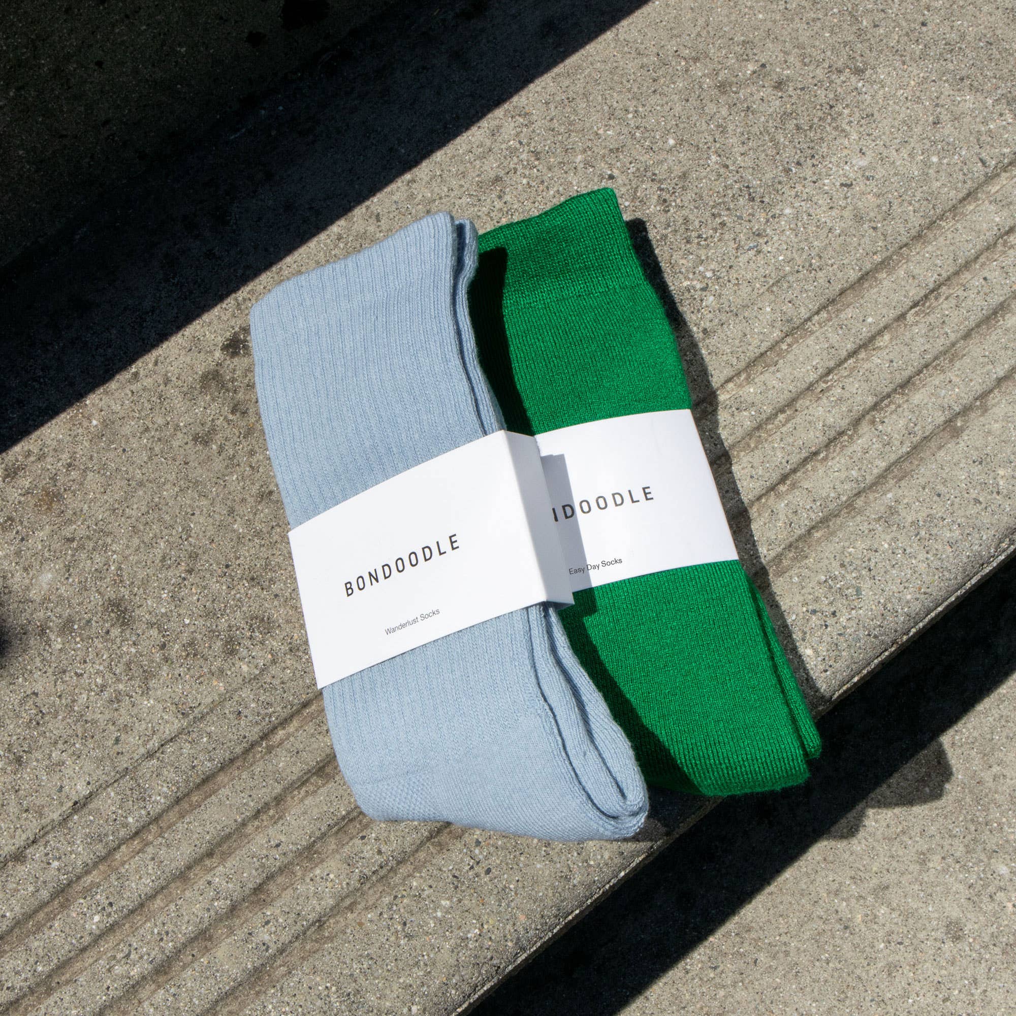 Bondoodle - Ribbed Sport Gym Crew Socks in Mist Blue - Hey Jude